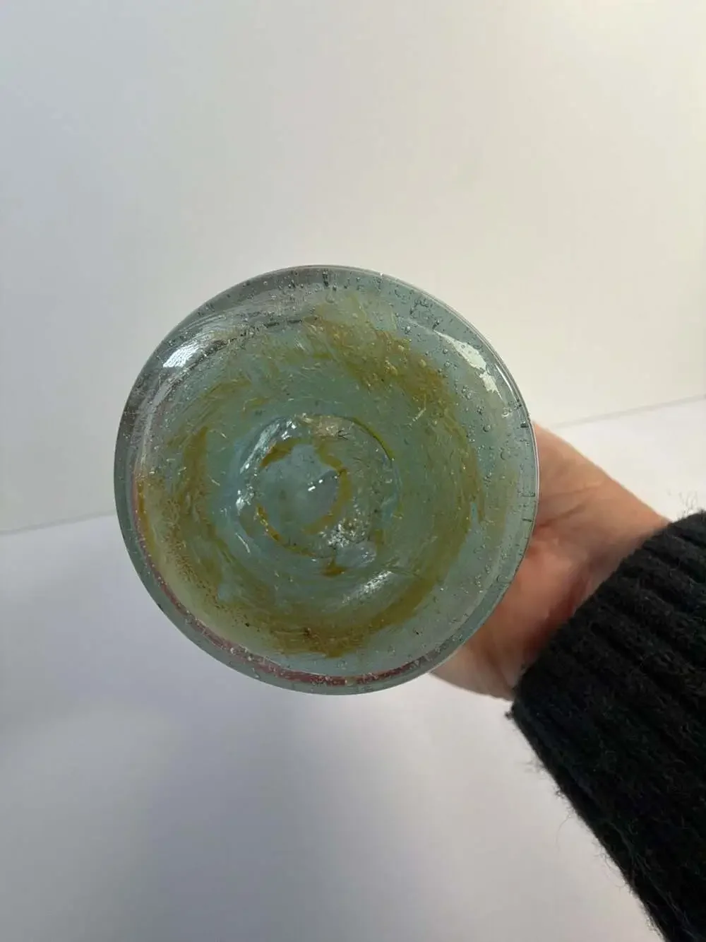 Vintage Murano Style Art Glass Hand Blown Swirl Vase 9.5 Inch